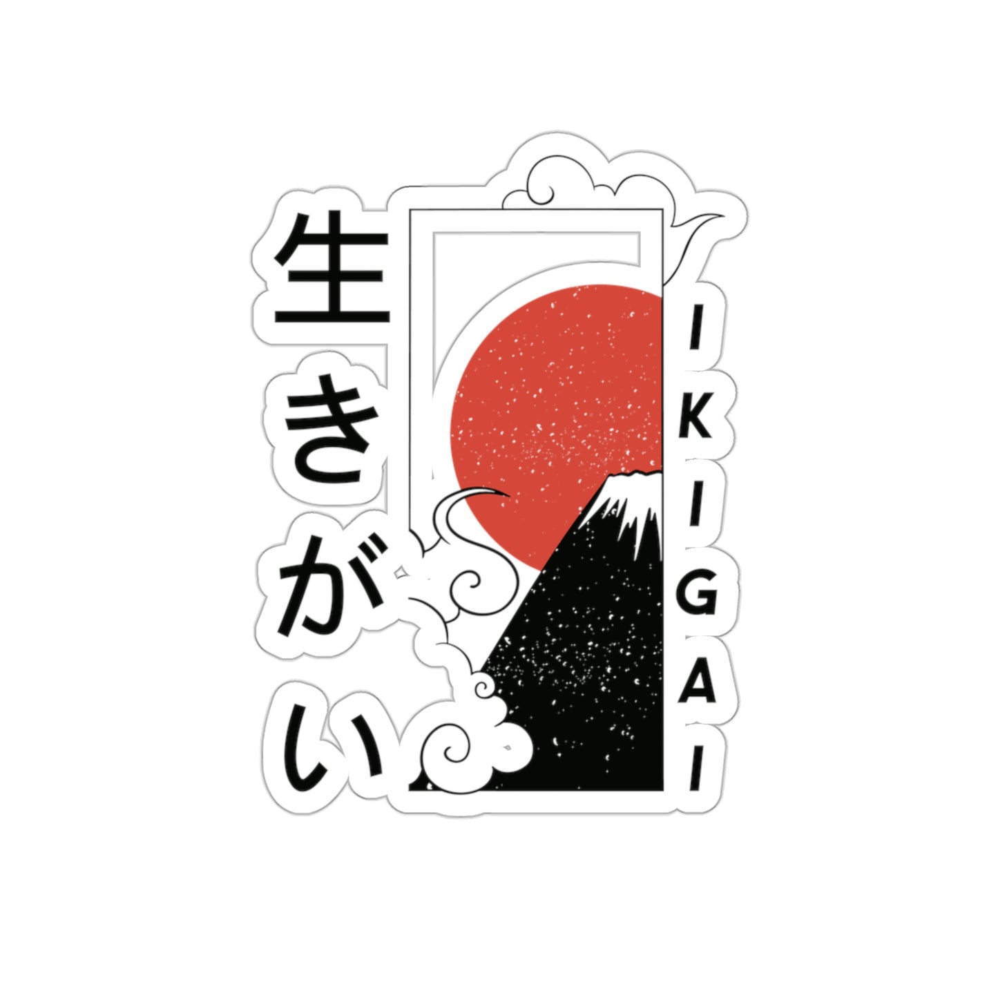 Japanese Aesthetic Ikigai Graphic Sticker