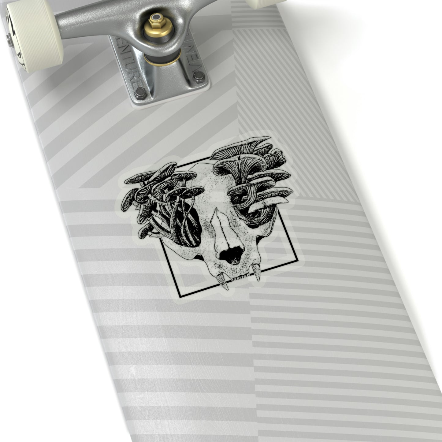 Cottagecore Aesthetic Skull Mushrooms Art Sticker