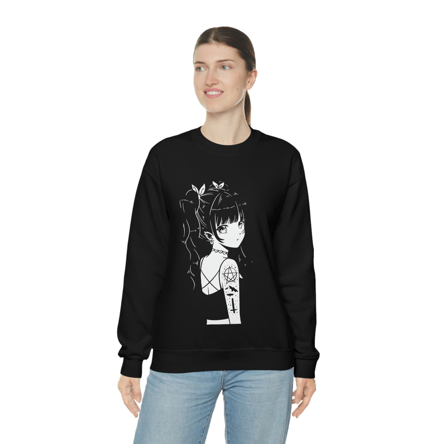 Anime Girl Goth Aesthetic Sweatshirt
