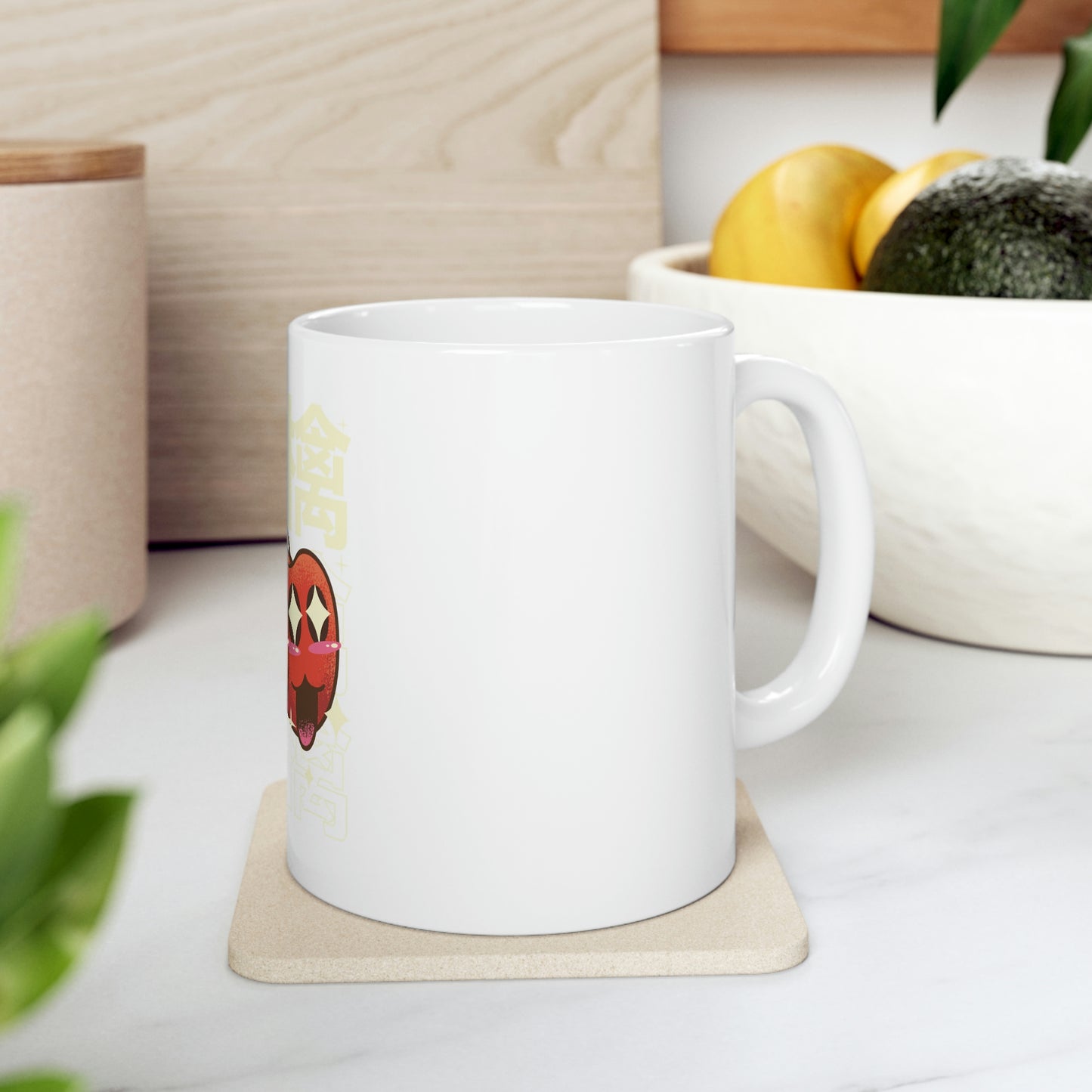 Cute Apple Pastel Kawaii Aesthetic, Yami Kawaii, Japanese Aesthetic Otaku White Ceramic Mug 11oz