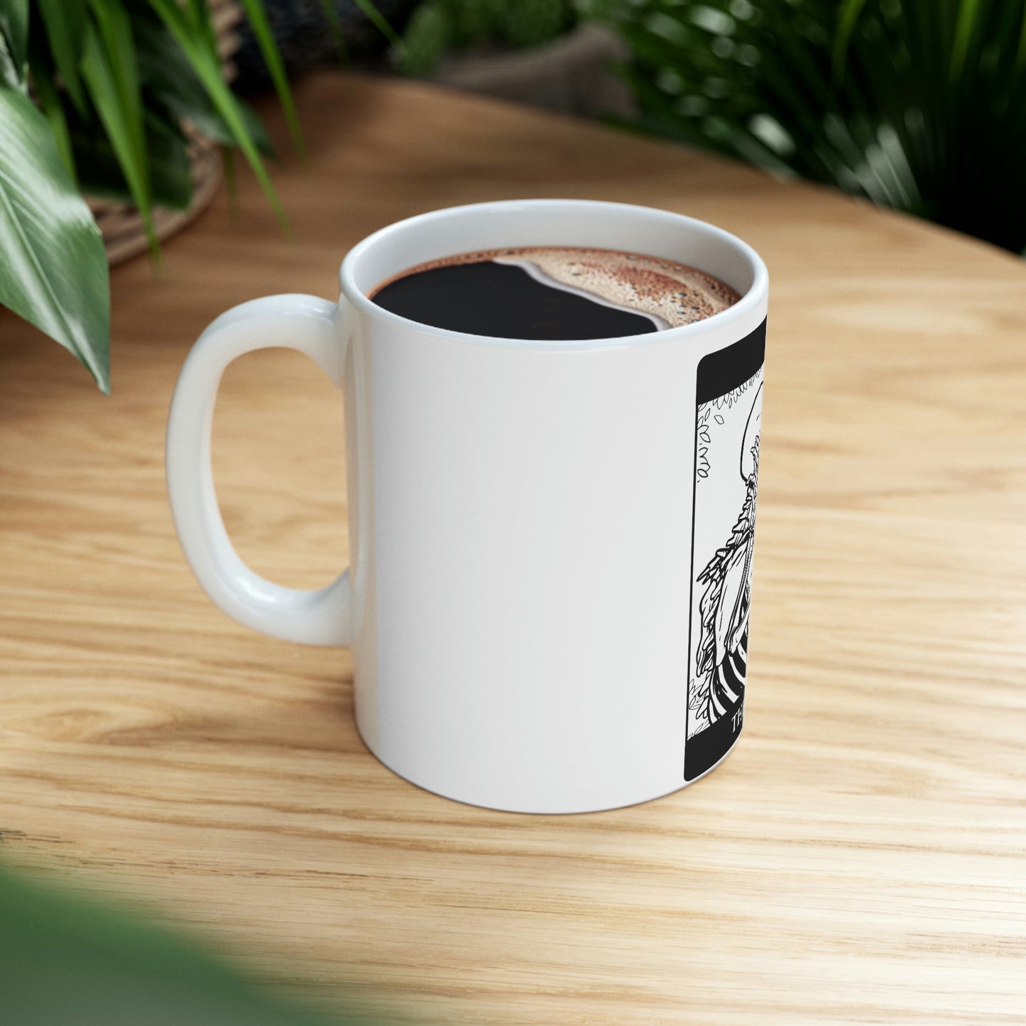 The Lovers Tarrot Card Goth Aesthetic White Ceramic Mug