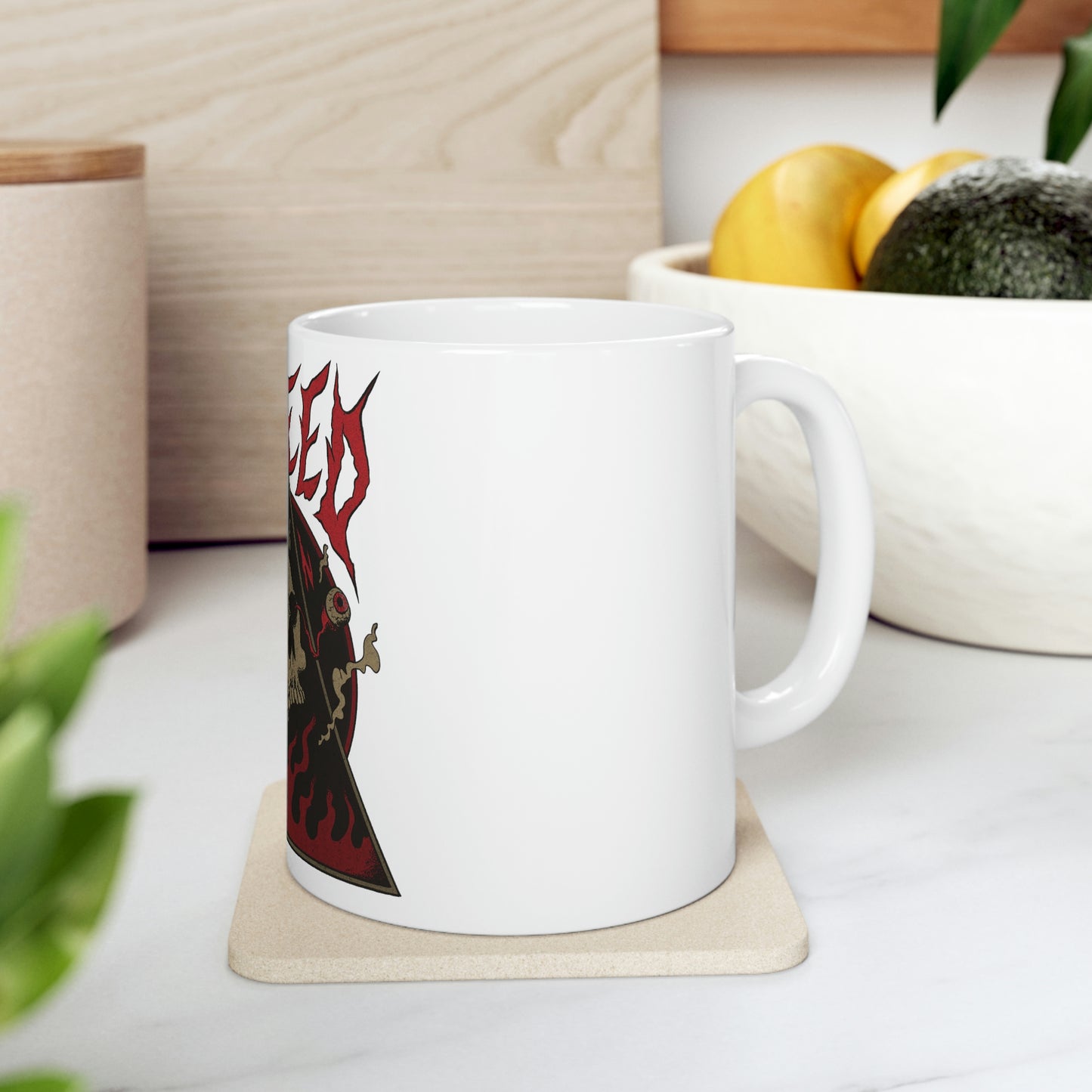 SKULL METAL BAND Goth Aesthetic White Ceramic Mug