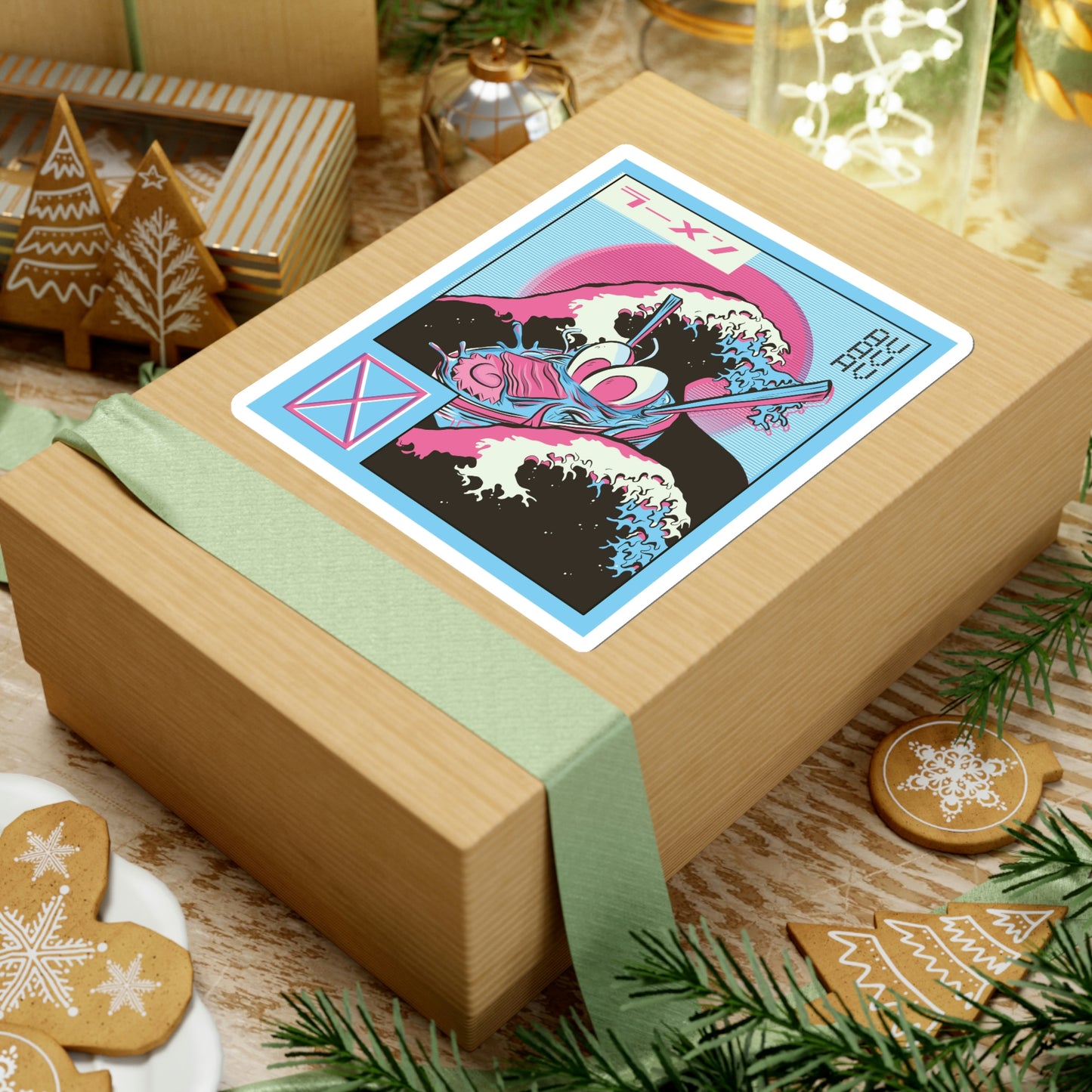 Japanese Aesthetic Ramen Wave Retrowave Sticker