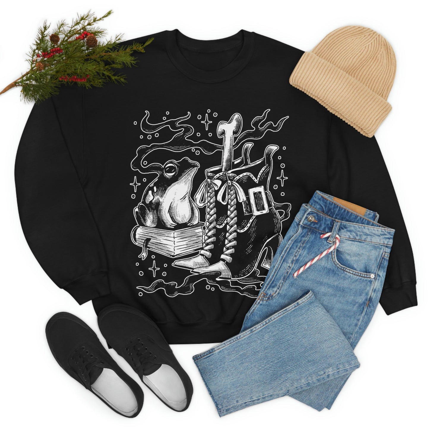 Witch Aesthetic Frog Goth Aesthetic Sweatshirt