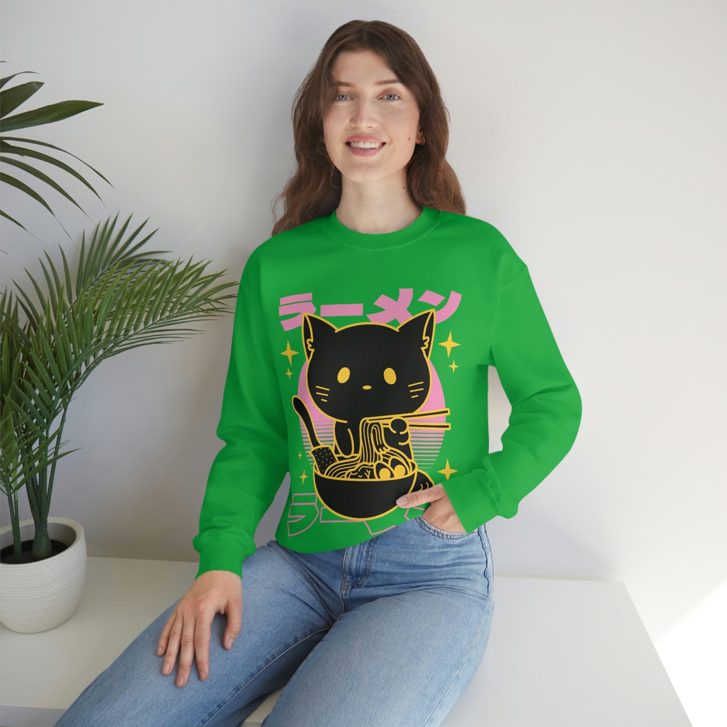 Kawaii Sweatshirt, Kawaii Clothing, Kawaii Clothes, Yami Kawaii Aesthetic, Pastel Kawaii Sweatshirt Cat Ramen Sweater Sweatshirt