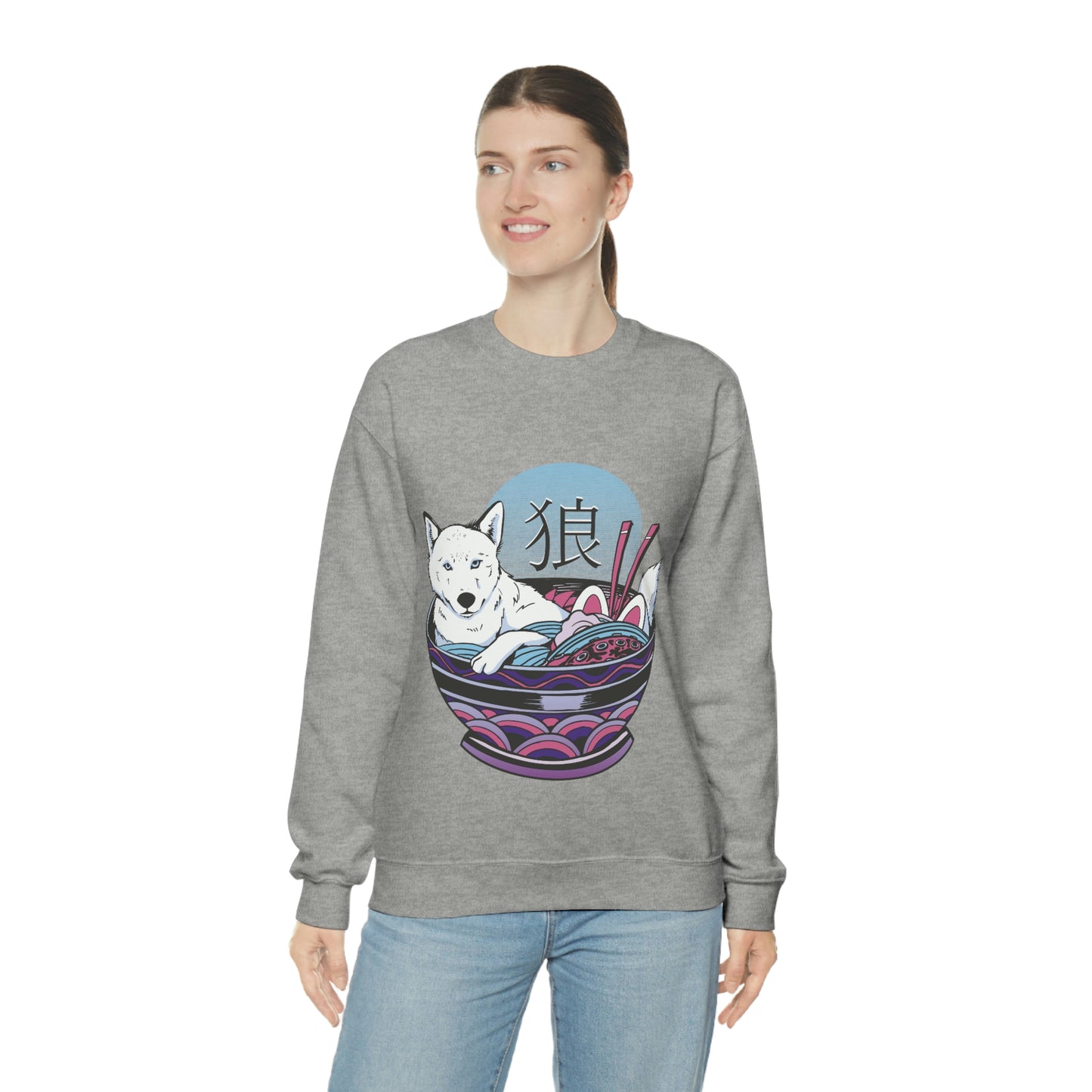 Retrowave Wolf In Ramen, Vaporwave Sweatshirt