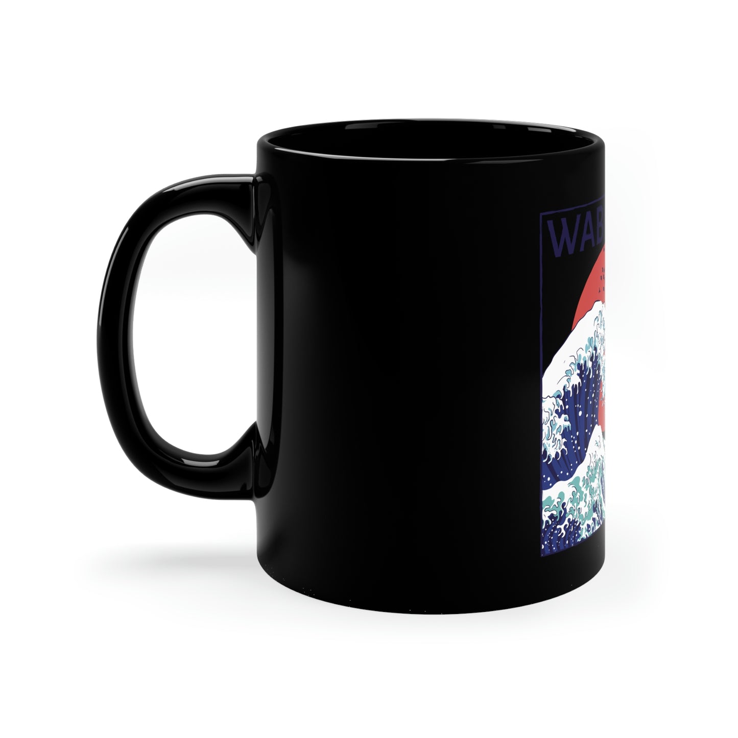 Indie Japanese Art, Japan Streeetwear Retro, Japanese Aesthetic Wave 11oz Black Mug