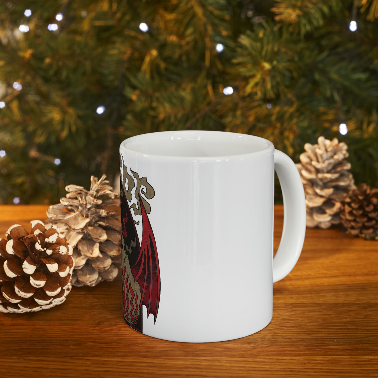 Dark Demons Goth Aesthetic White Ceramic Mug