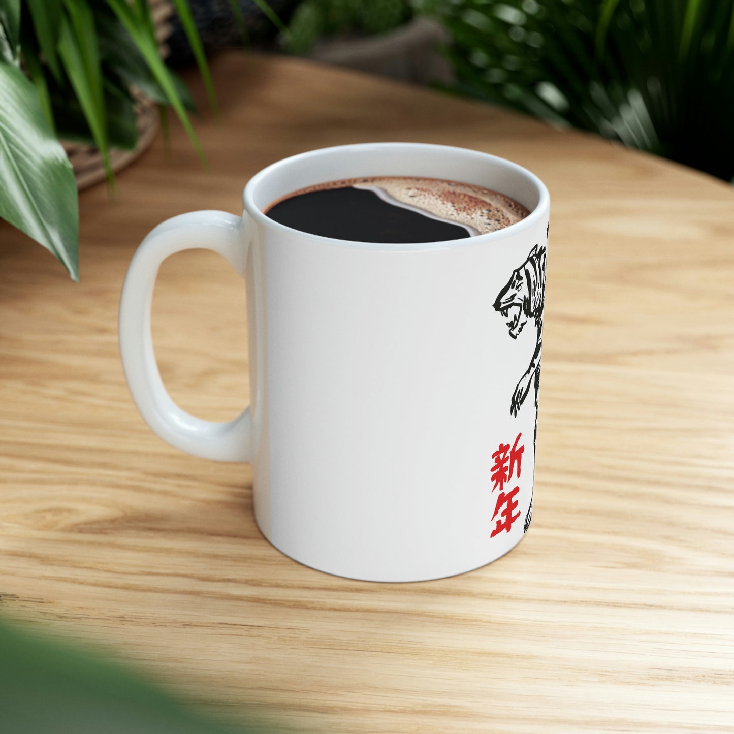 Japanese Aesthetic Tiger White Mug