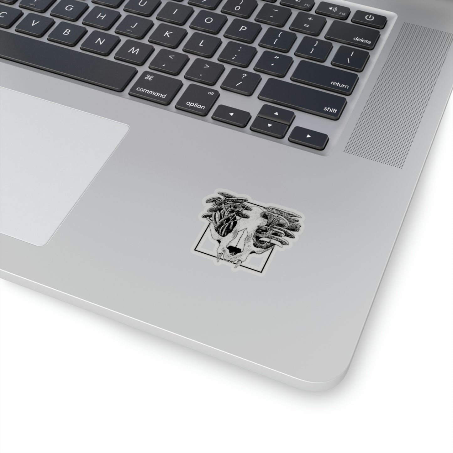 Cottagecore Aesthetic Skull Mushrooms Art Sticker