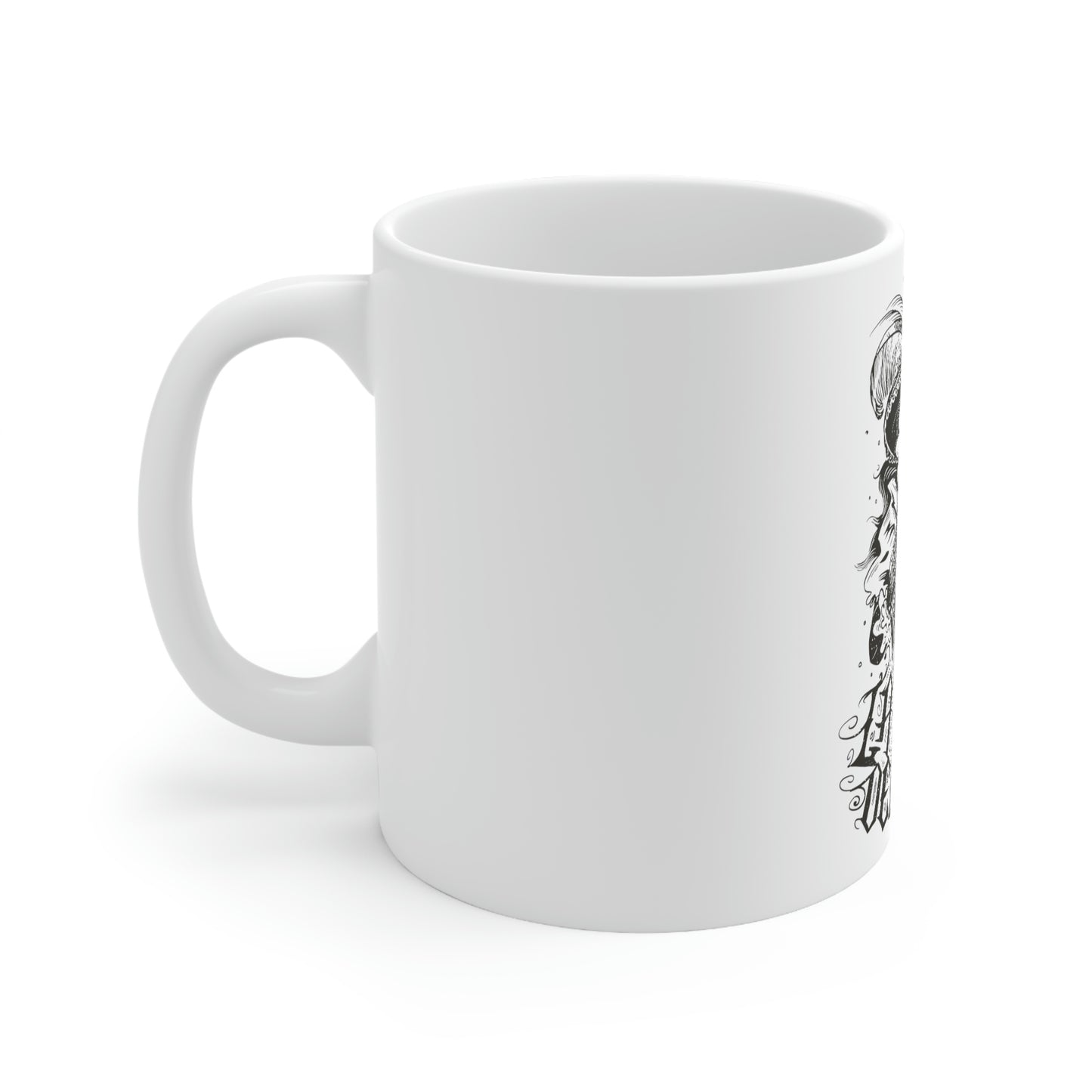 Mexican Skeleton LA JEFA DEL JEFE White Ceramic Mug