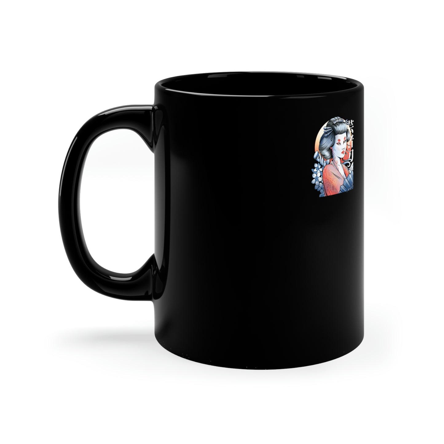 Indie Japanese Art, Japan Streeetwear Geisha 11oz Black Mug