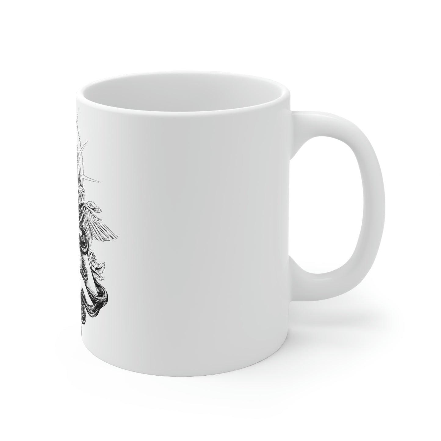 Dark Aesthetic Crying Women White Ceramic Mug