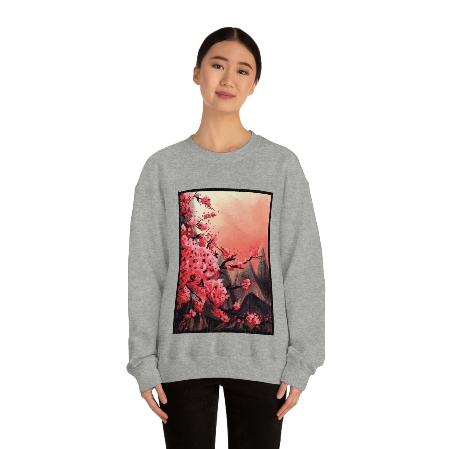Indie Japanese Art, Japan Streeetwear Retro, Japanese Aesthetic Blossom Sweatshirt