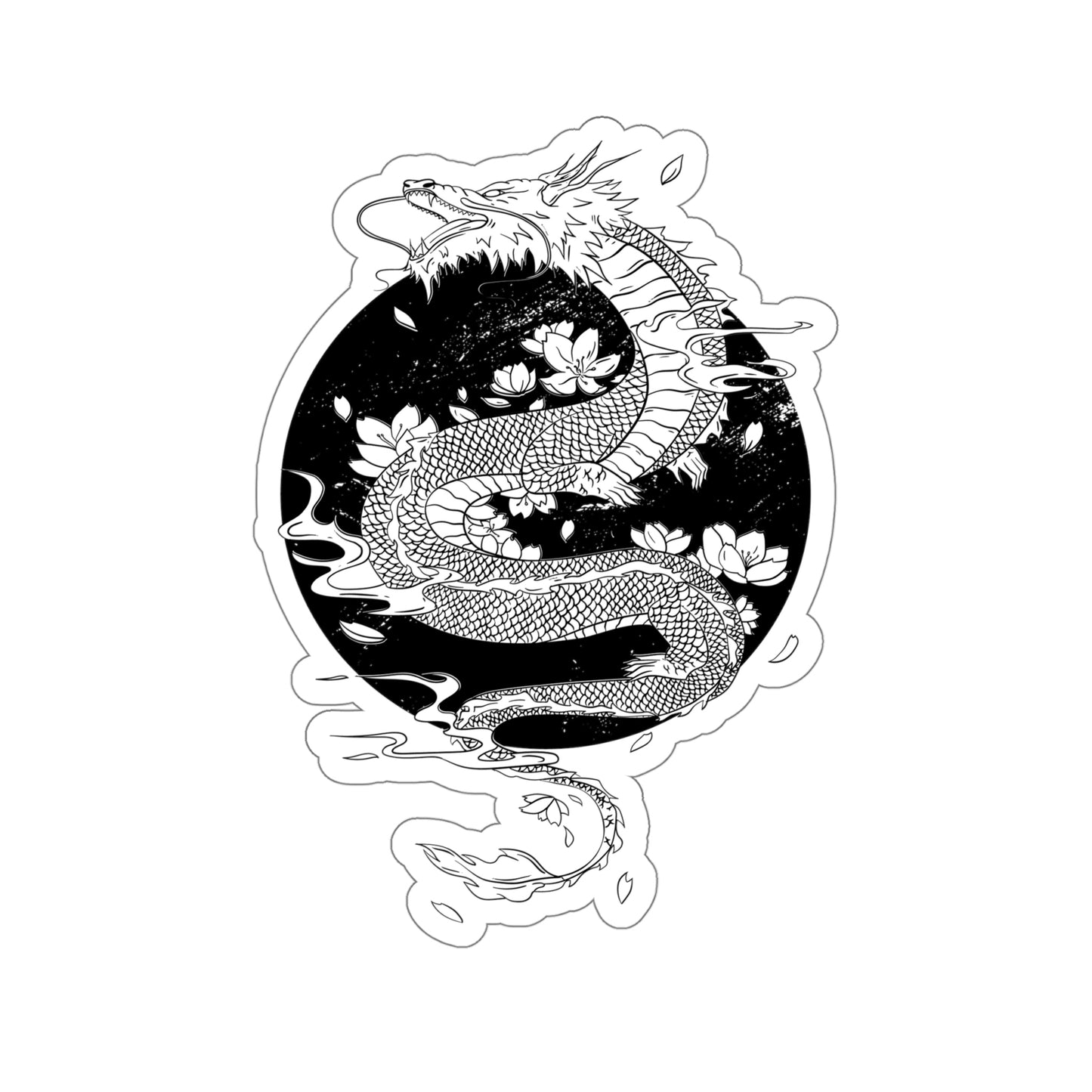 Indie Japanese Art, Japan Streeetwear Retro, Japanese Aesthetic Dragon Tattoo Sticker