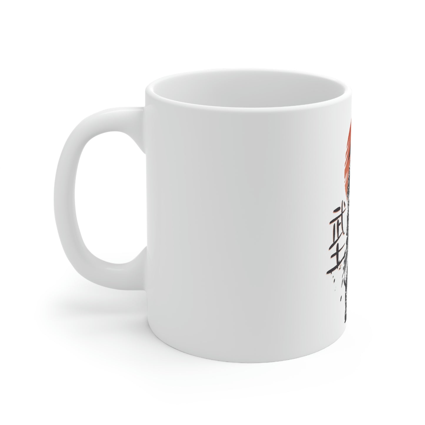 Japanese Aesthetic Samurai Graphic White Mug