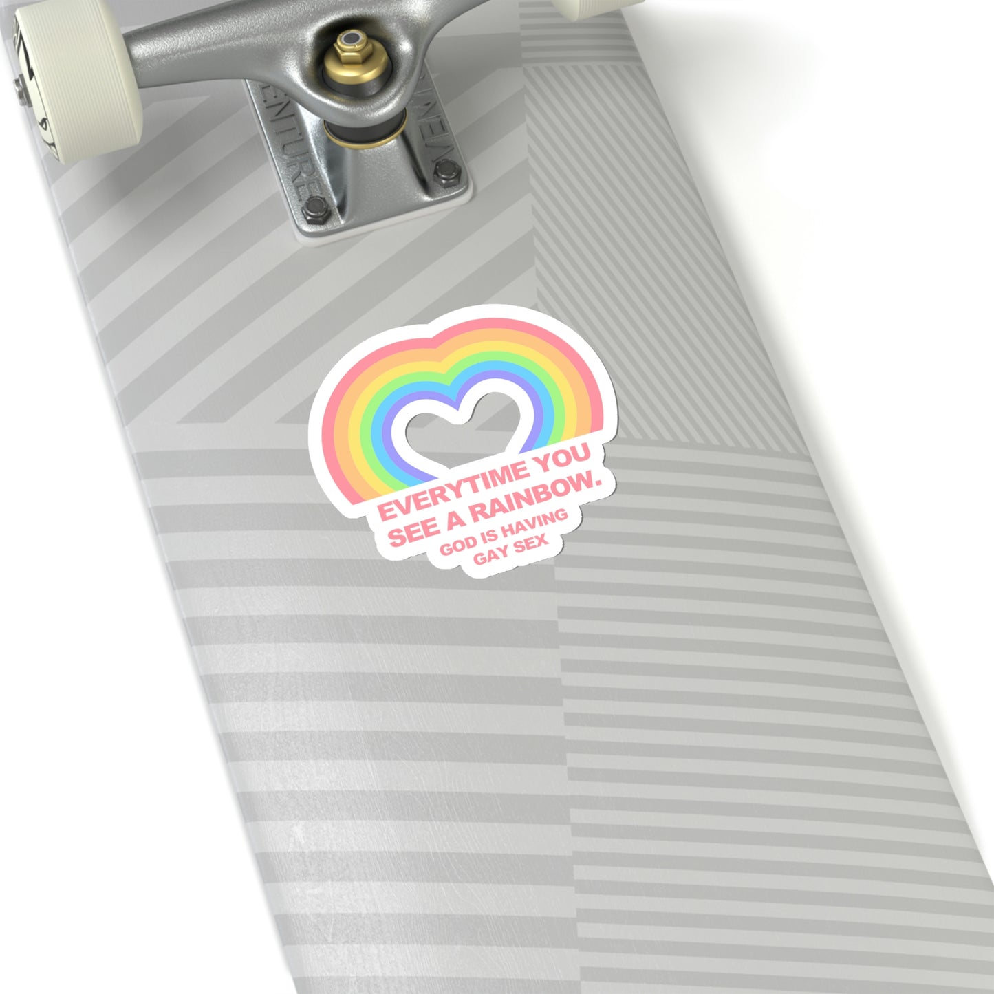 Everytime you see a rainbow, god is having gay sex Sticker