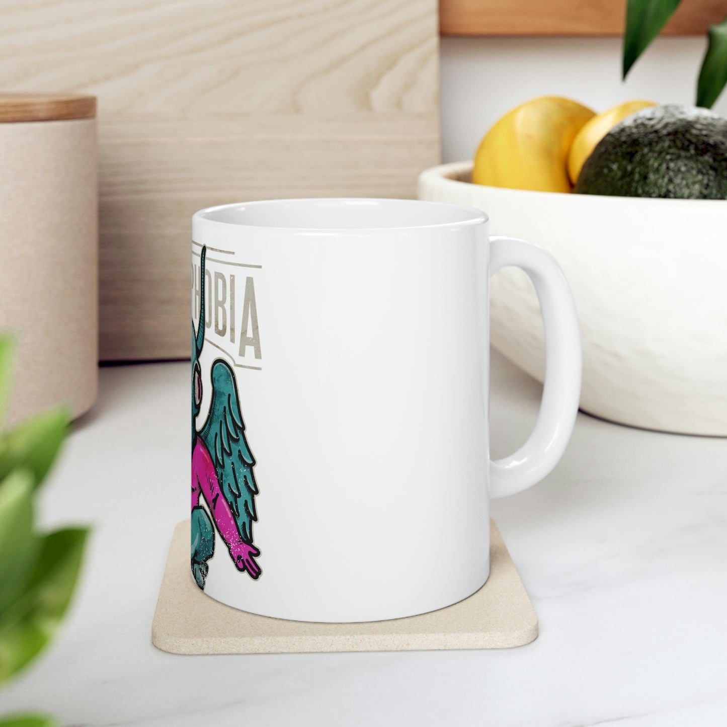 Demonphobia, Goth Aesthetic White Ceramic Mug