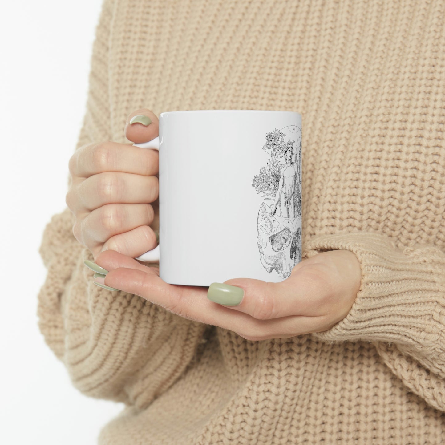Encyclopedia Skull Goth Aesthetic White Ceramic Mug