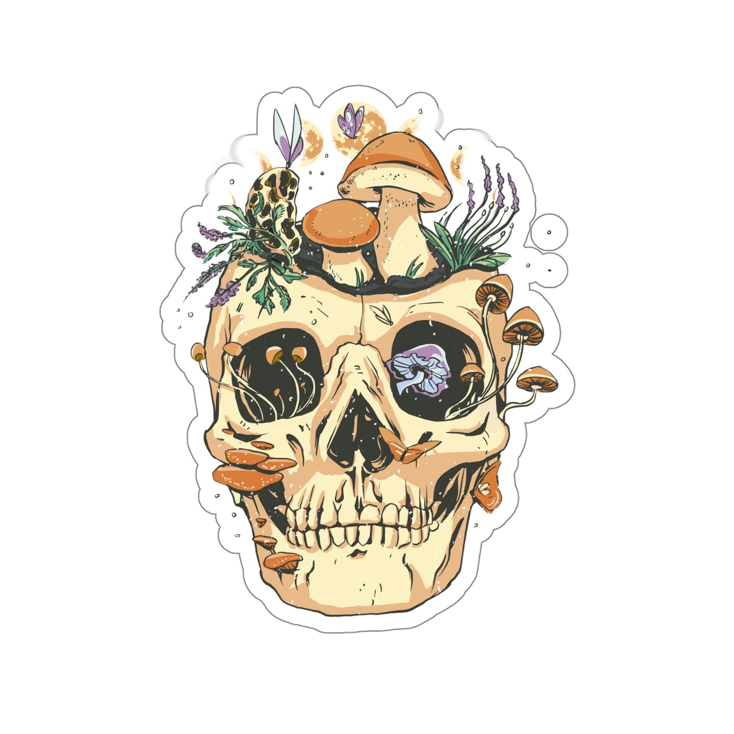 Cottagecore Aesthetic Skulls Mushroom Sticker