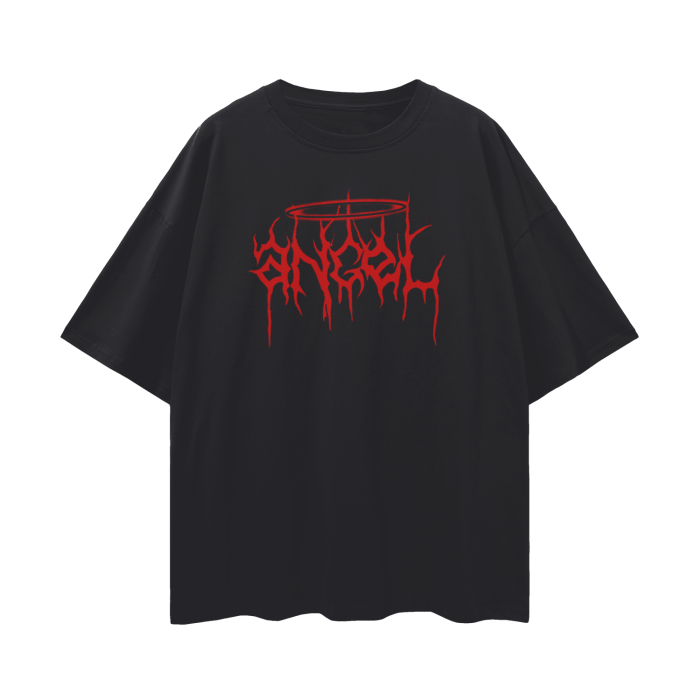 Oversized Alt Grunge Angel T-Shirt