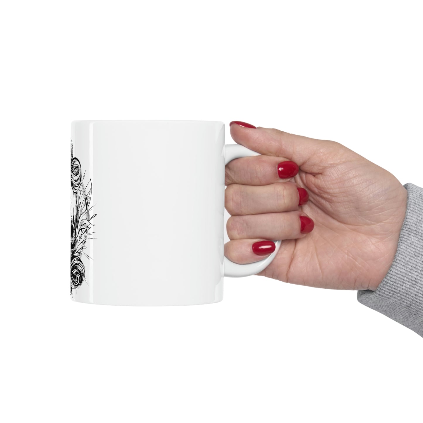 Gothic Skull, Goth Aesthetic White Ceramic Mug