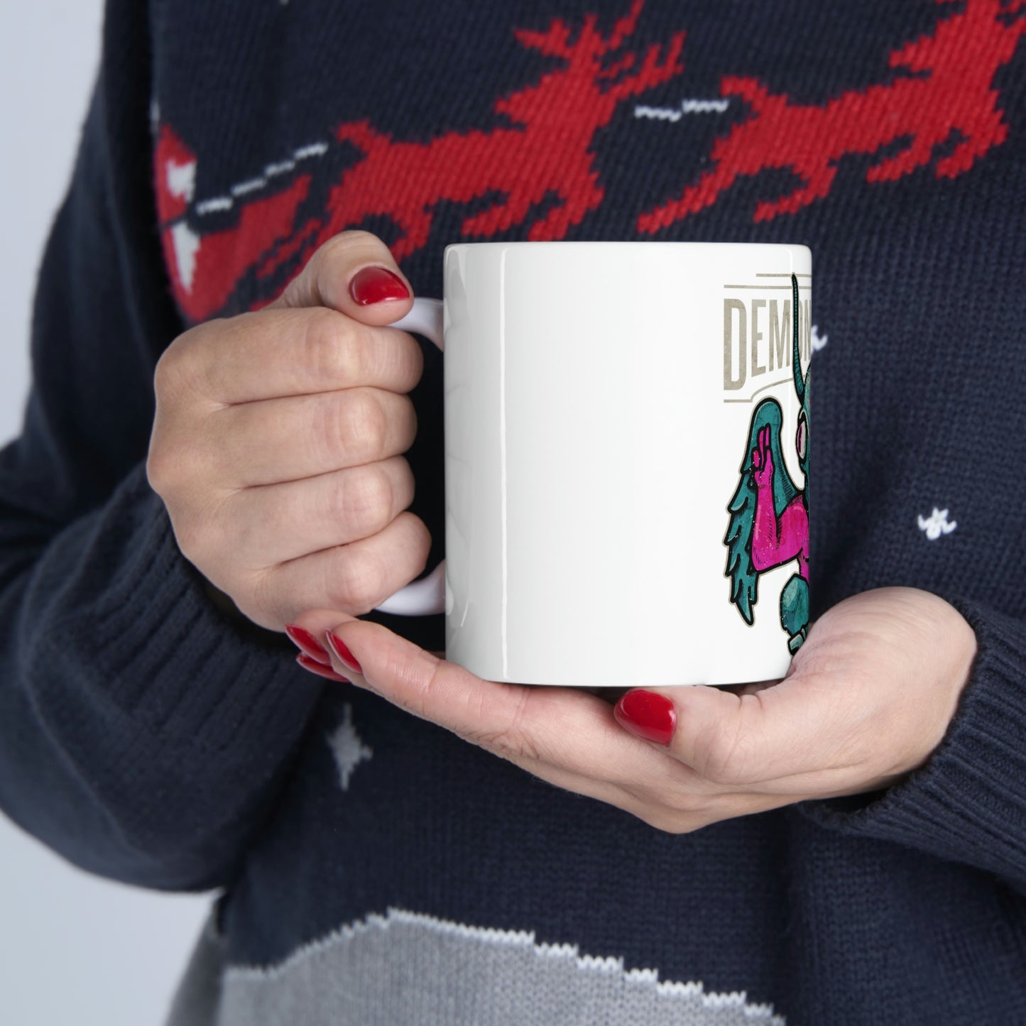 Demonphobia, Goth Aesthetic White Ceramic Mug
