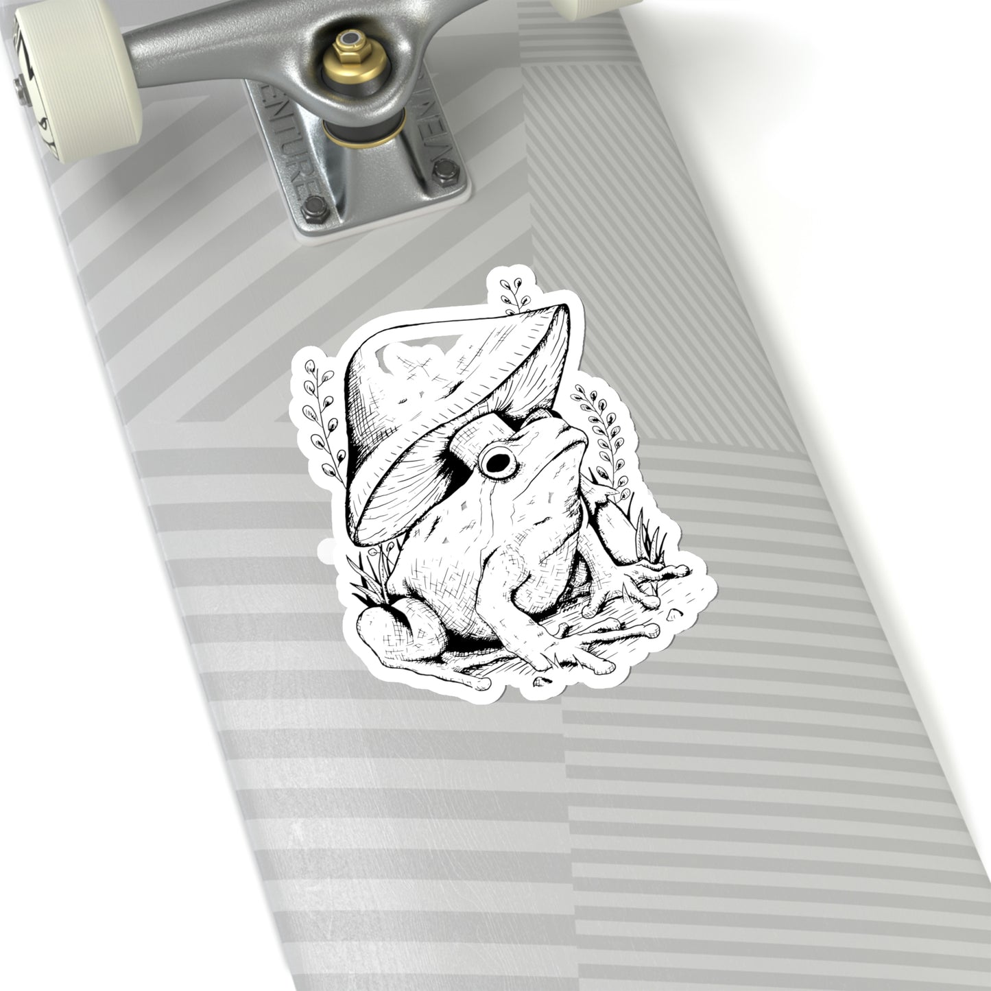 Cottagecore Aesthetic Mushrooms and Frog Hand Drawn Sticker