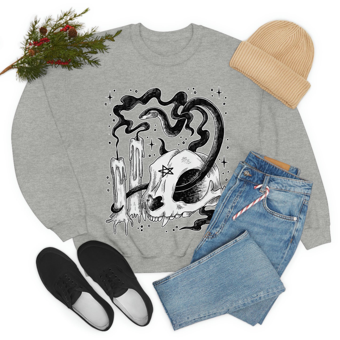 Witch Aesthetic Skull Goth Aesthetic Sweatshirt