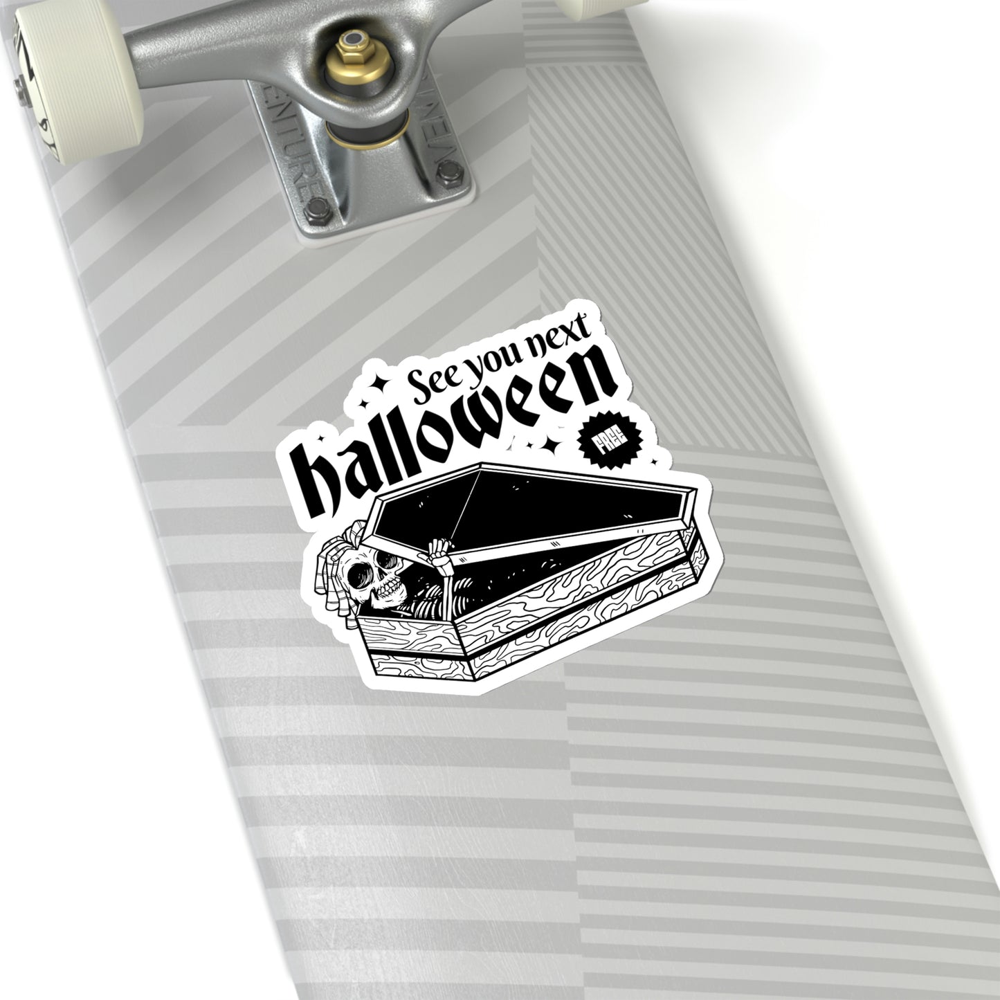 See you next Halloween Skeleton In Coffin Sticker