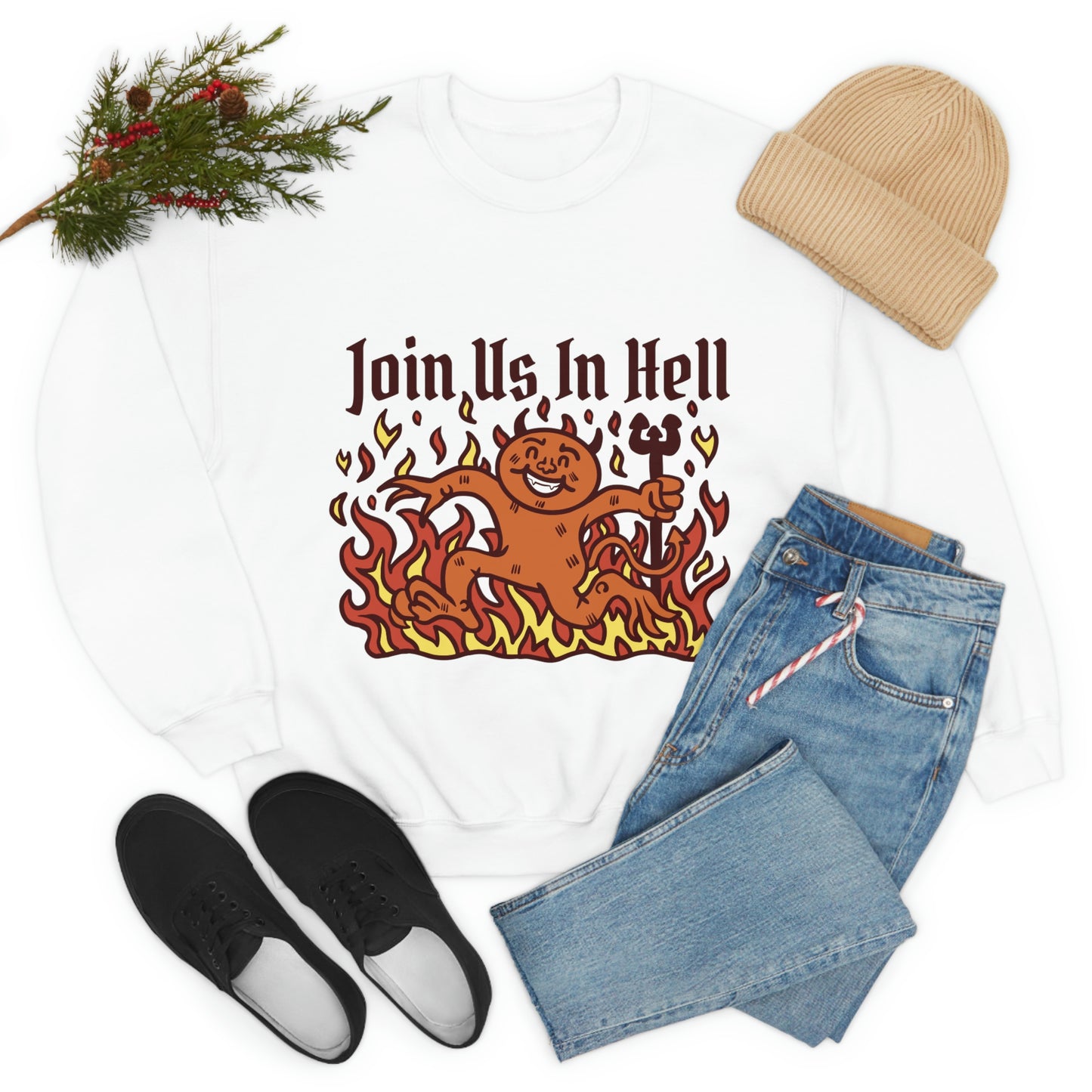 Join Us In Hell Cute Demon, Goth Aesthetic Sweatshirt
