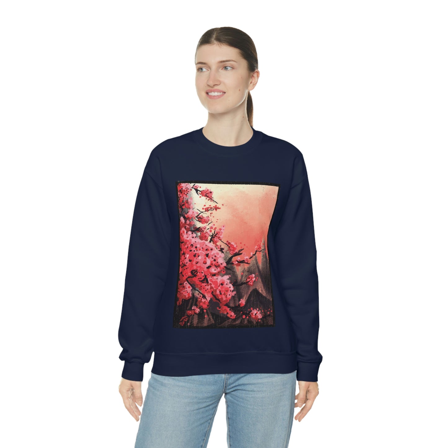 Indie Japanese Art, Japan Streeetwear Retro, Japanese Aesthetic Blossom Sweatshirt