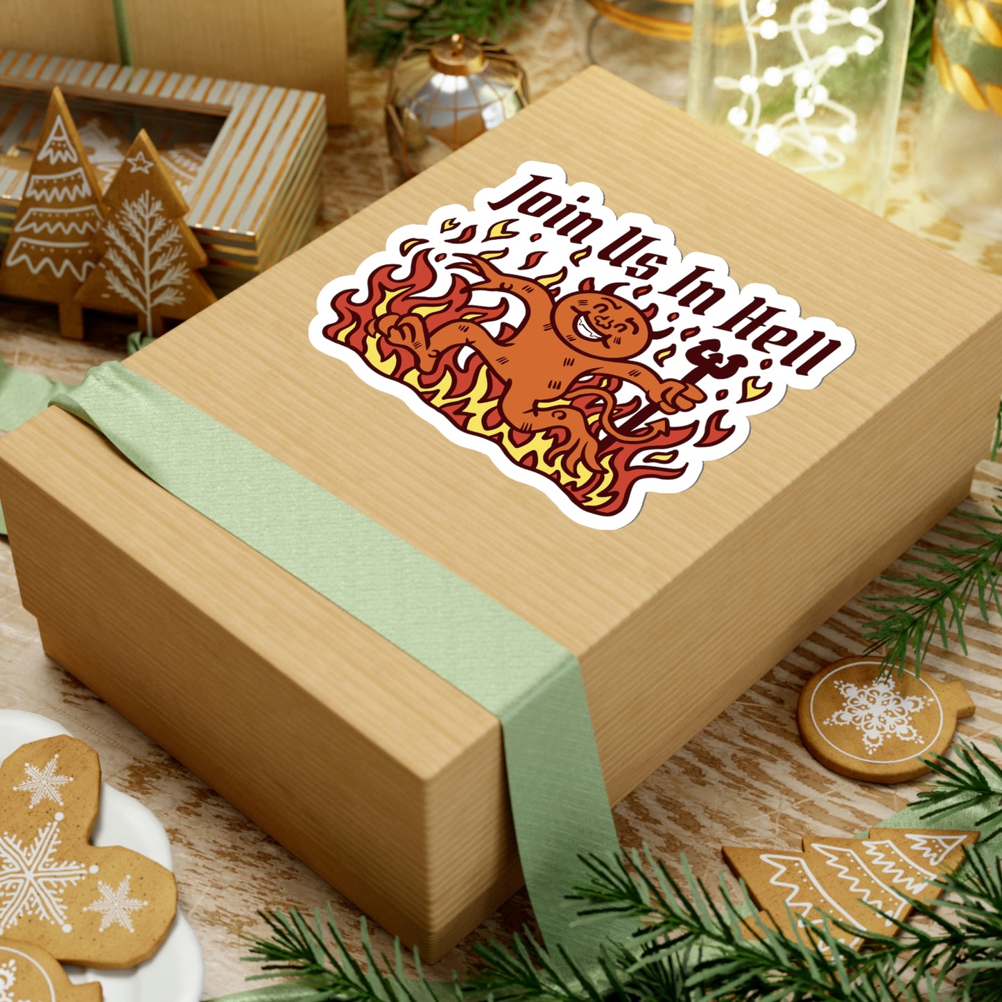 Join Us In Hell Cute Demon, Goth Aesthetic Sticker