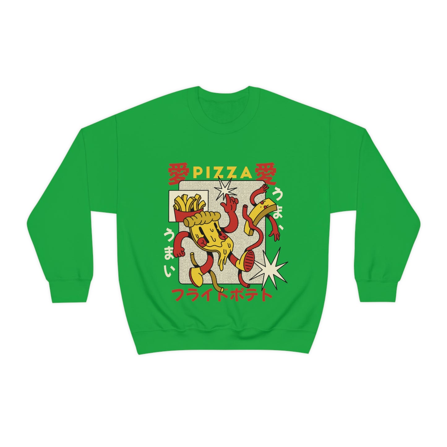 Japanese Aesthetic Pizza Cartoon Sweatshirt