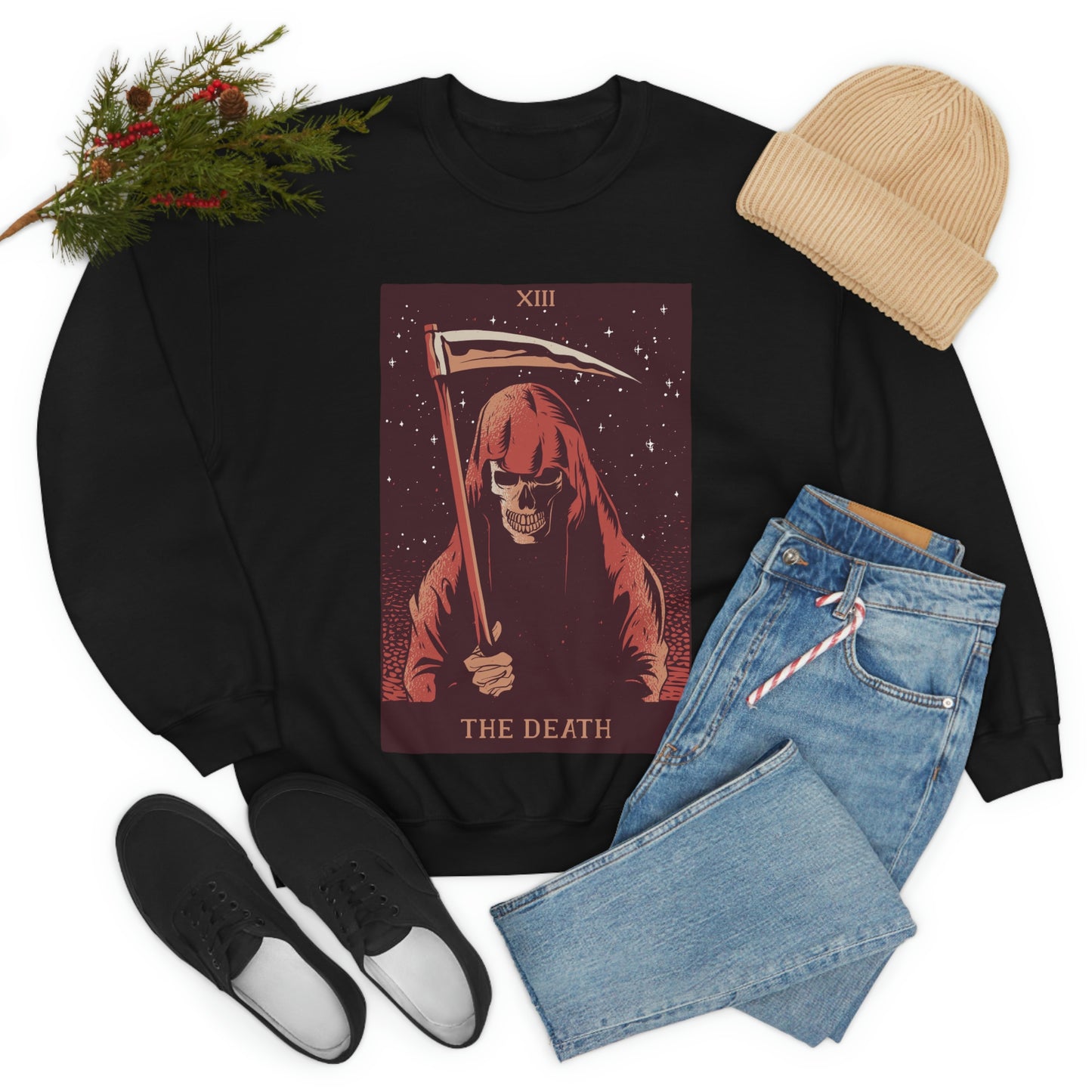 The Death Grim Reaper Tarot Card Goth Aesthetic Sweatshirt
