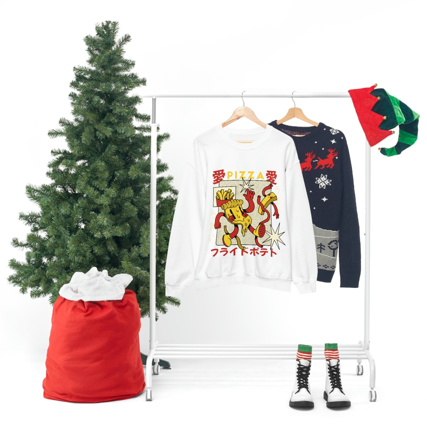 Japanese Aesthetic Pizza Cartoon Sweatshirt