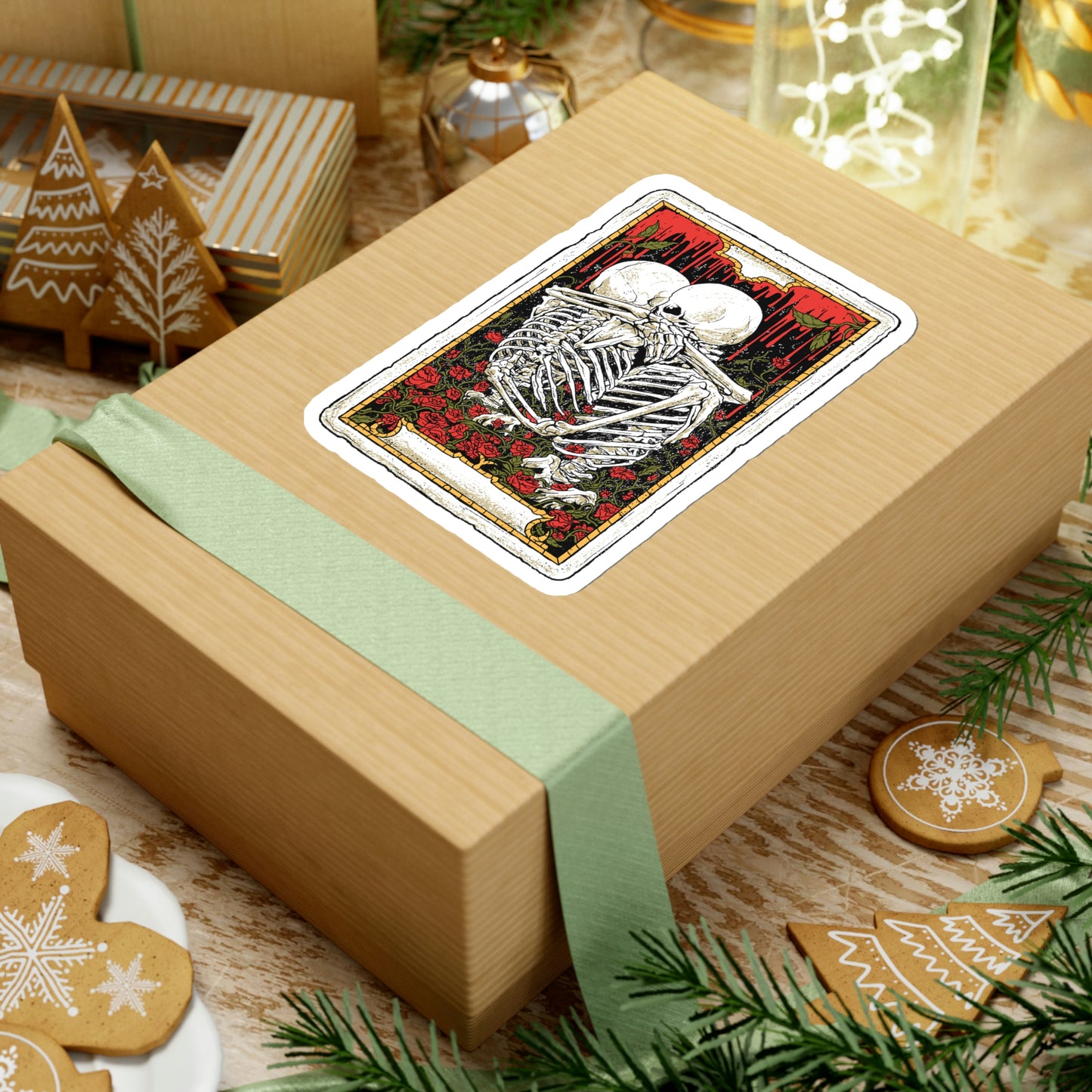 Goth Aesthetic Skeleton Lovers Sticker