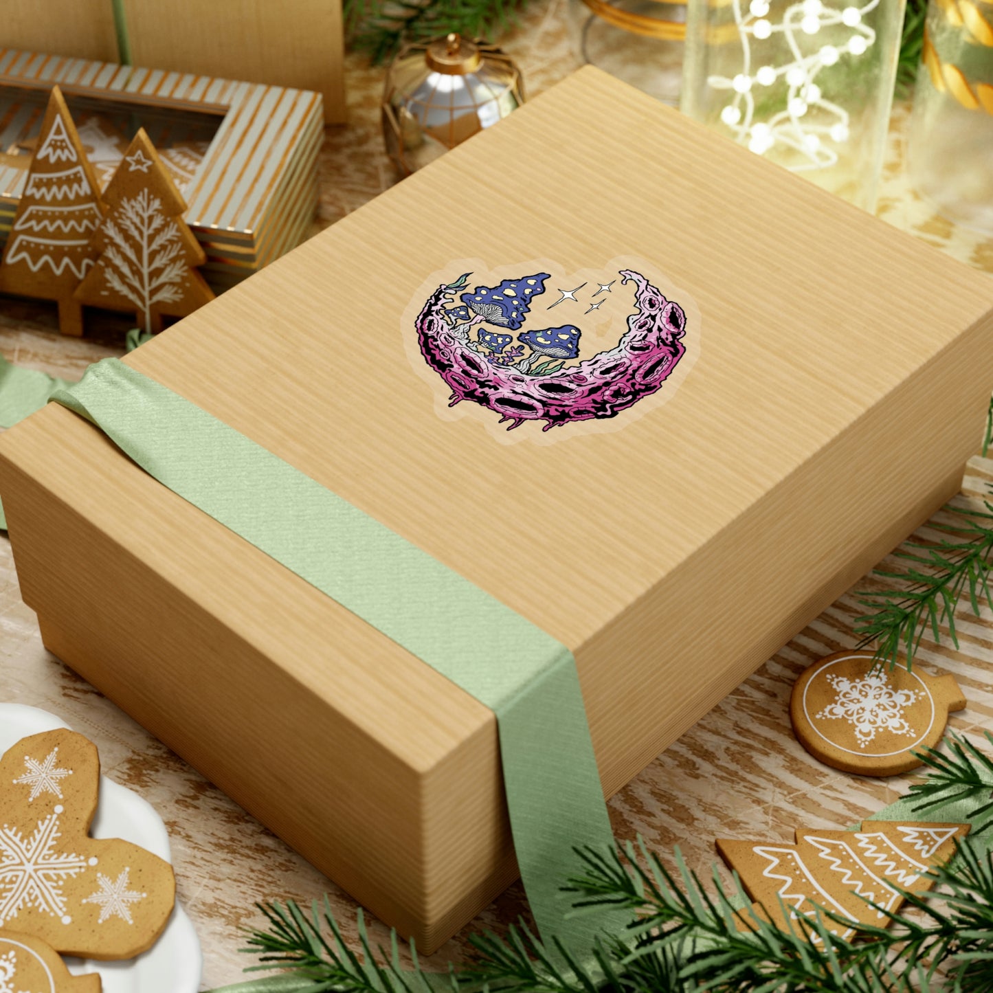 Cottagecore Aesthetic Moon Mushrooms Magic Sticker