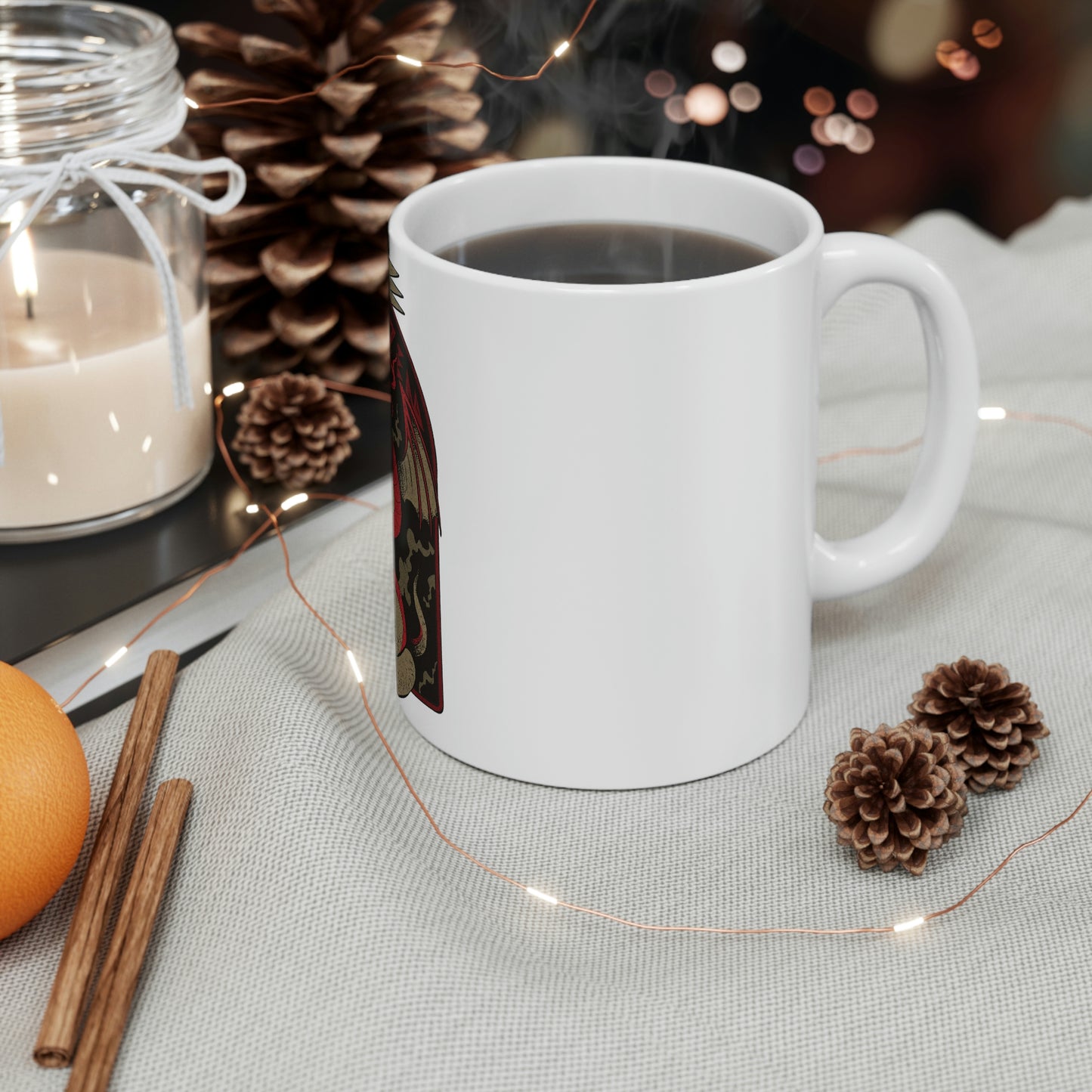 Snake N Skull Goth Aesthetic White Ceramic Mug