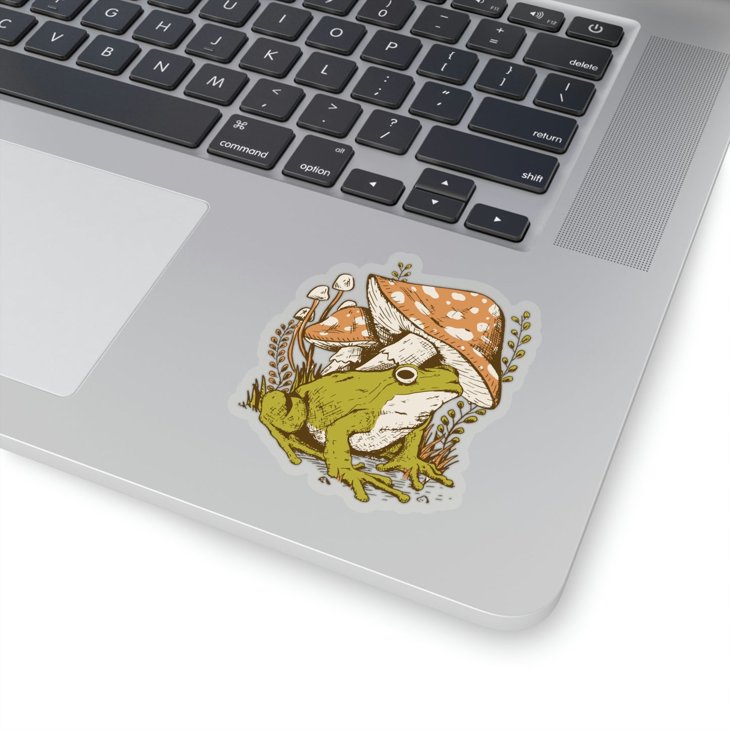 Cottagecore Aesthetic Mushrooms and Frog Sticker