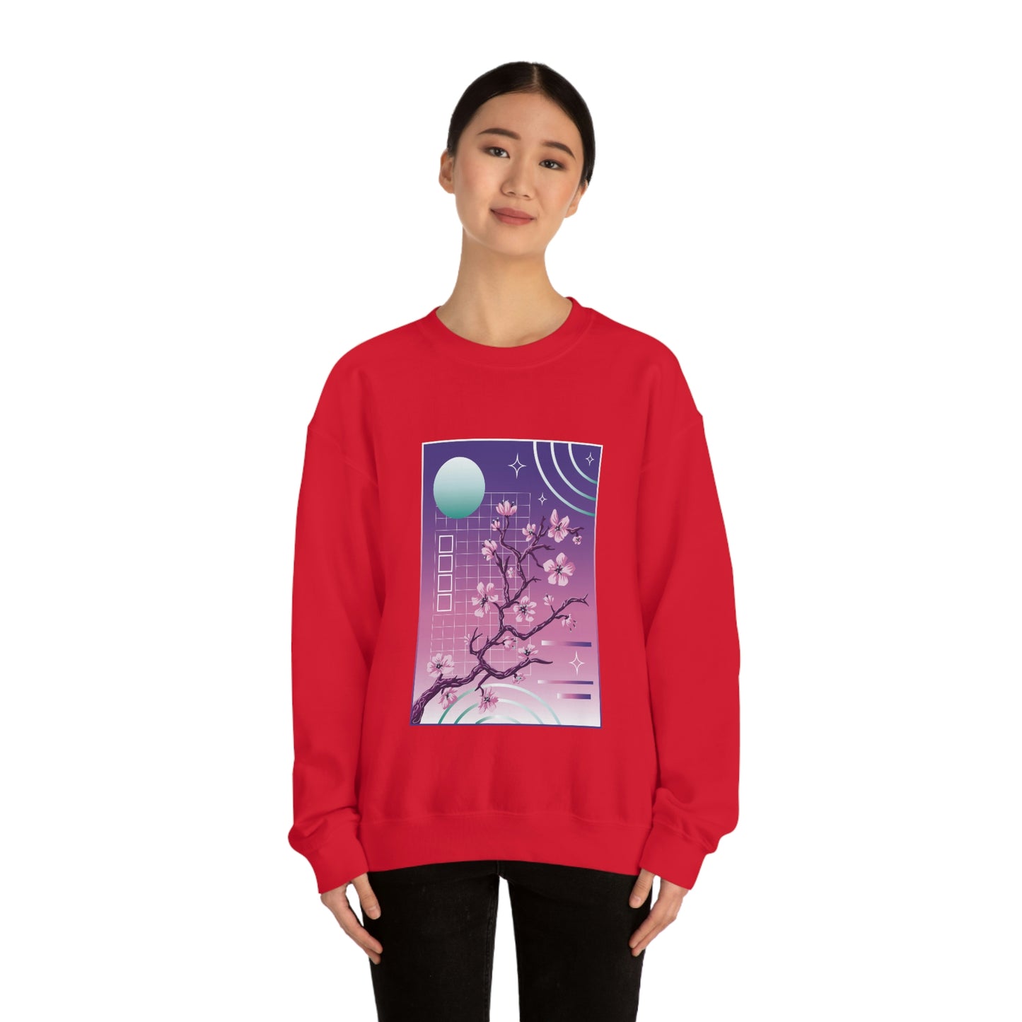 Indie Japanese Art, Japan Streeetwear Retro, Japanese Aesthetic Blossom Sweatshirt