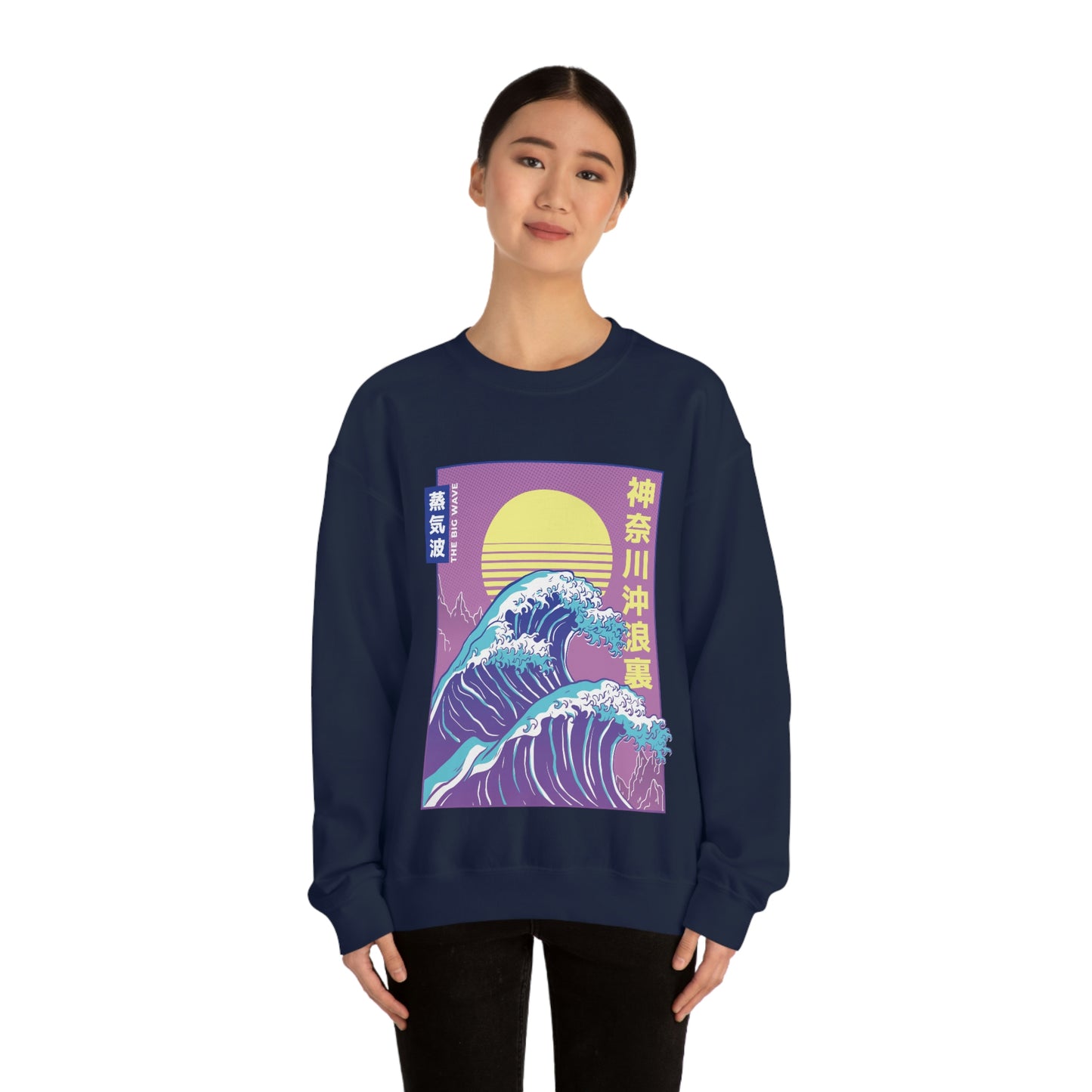 Japanese Aesthetic Vaporwave The Great Wave off Kanagawa Sweatshirt