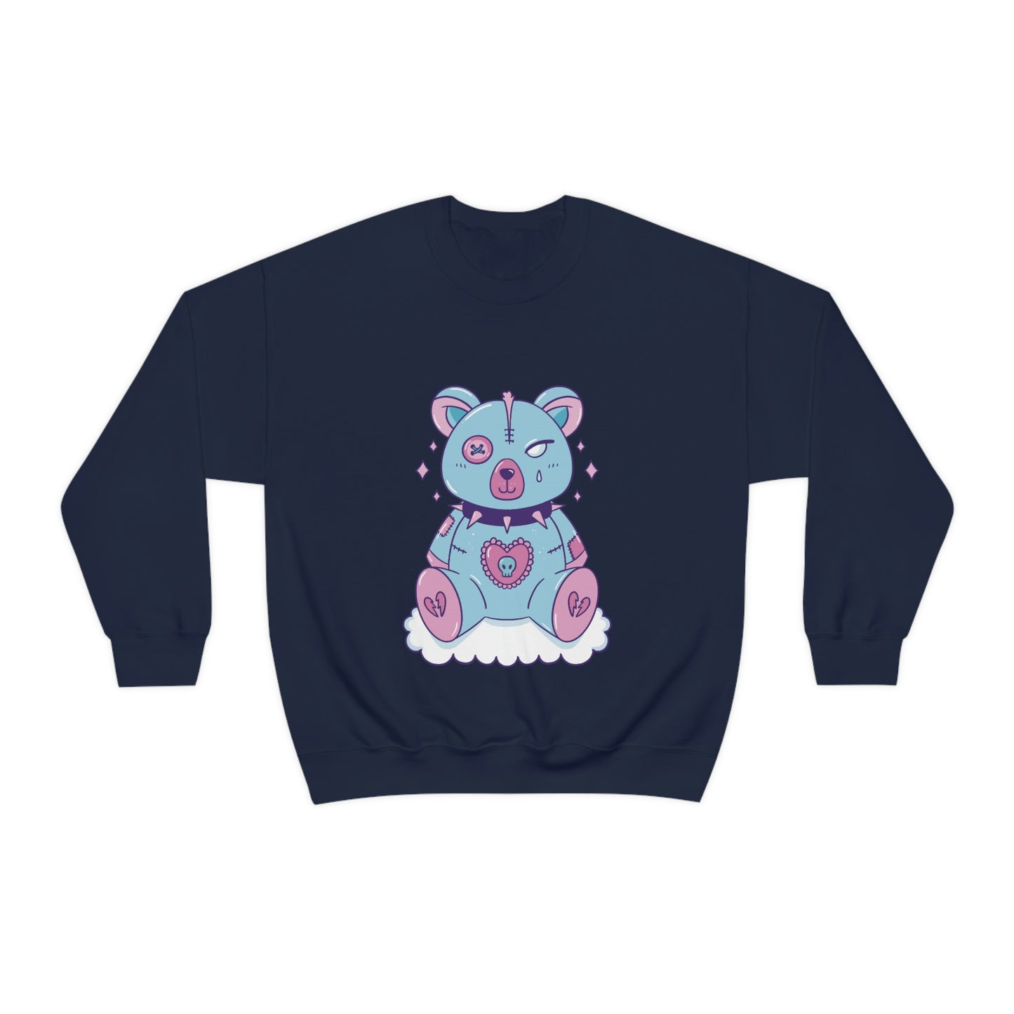Pastel Goth Bear, Goth Aesthetic Sweatshirt