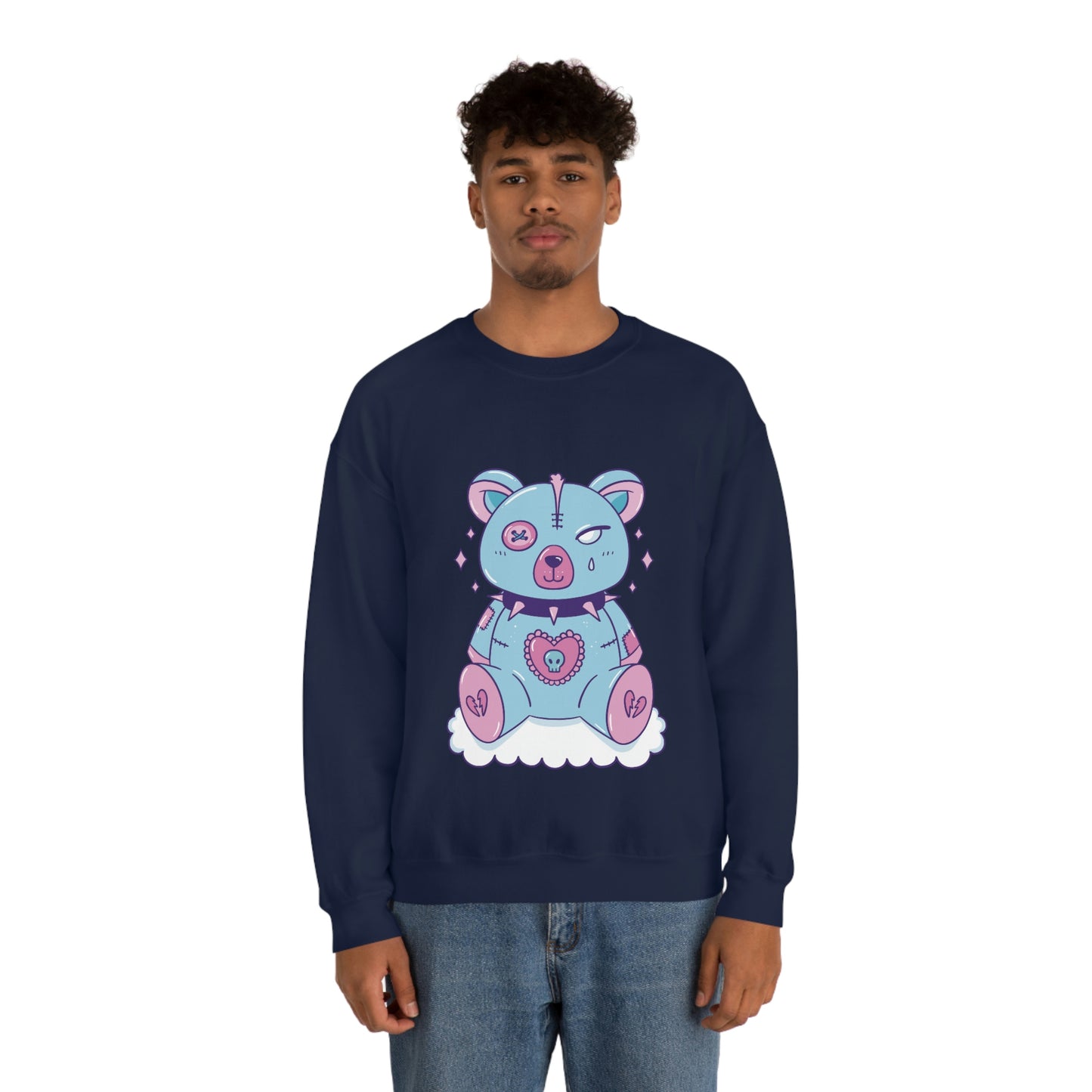 Pastel Goth Bear, Goth Aesthetic Sweatshirt