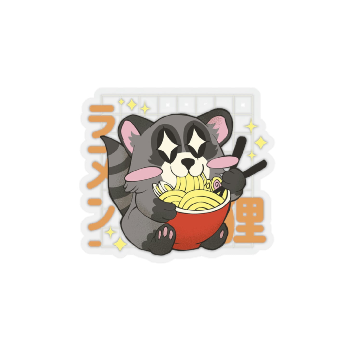 Kawaii Aesthetic, Yami Kawaii Racoon Ramen Sticker