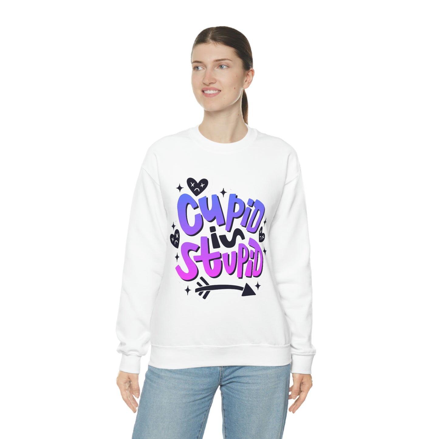 Anti Valentines Day Cupid Is Stupid Sweatshirt