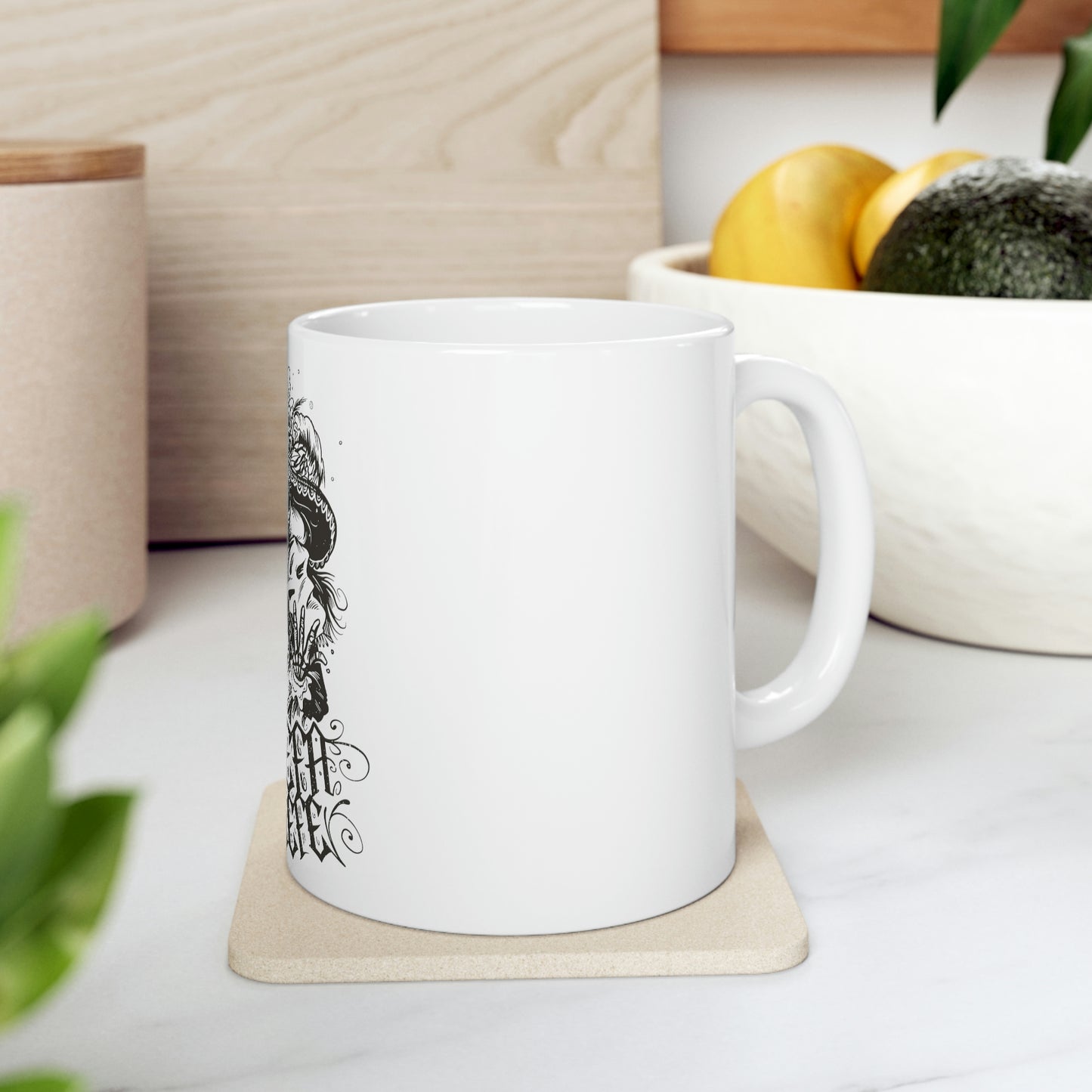 Mexican Skeleton LA JEFA DEL JEFE White Ceramic Mug