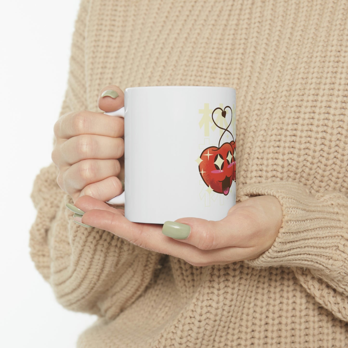 Cute Apple Pastel Kawaii Aesthetic, Yami Kawaii, Japanese Aesthetic Otaku White Ceramic Mug 11oz
