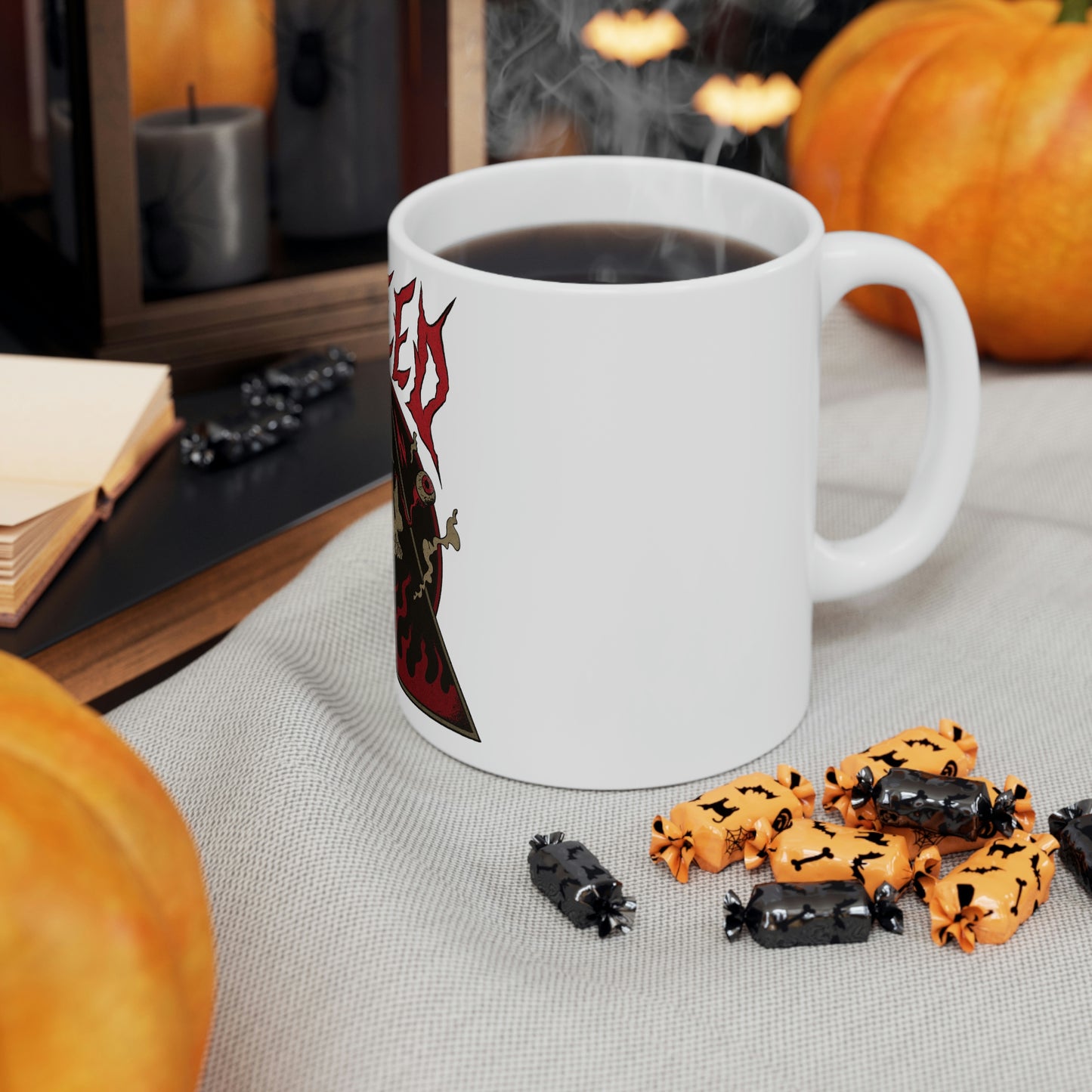 SKULL METAL BAND Goth Aesthetic White Ceramic Mug