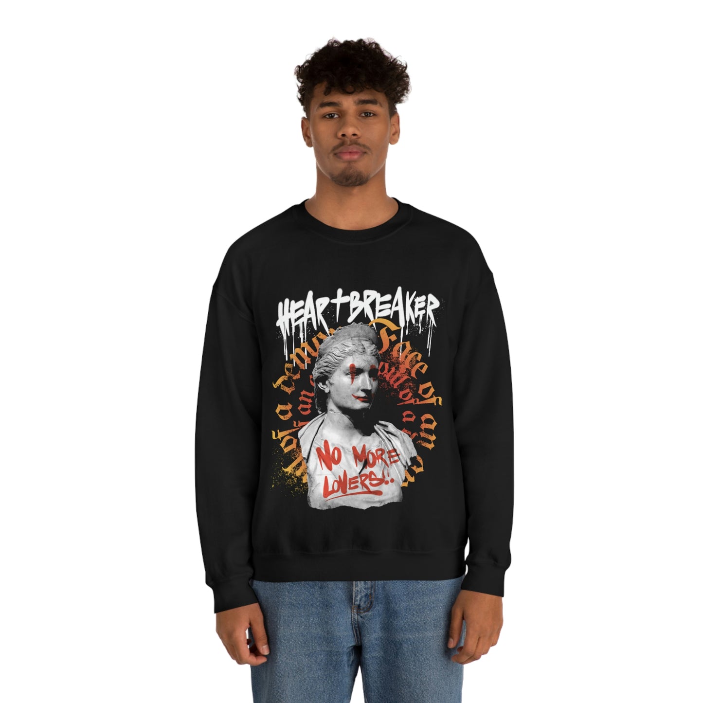 Heartbreaker Greek Statue Graffiti, Y2k Aesthetic Sweatshirt